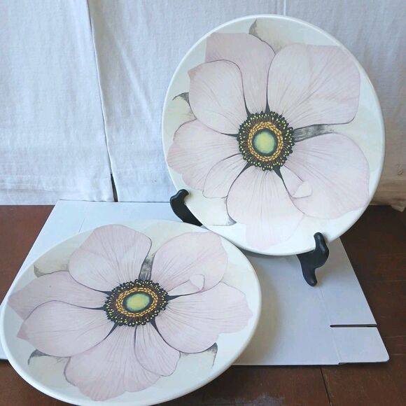 Mikasa Ironstone Magnolia Floral 11" Dinner Plate Set Of 2 Discontinued 2003-04 - Picture 1 of 5